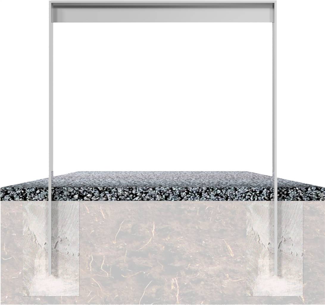 Schake 4152_100 Anlehnbügel aus Flachstahl 80 x 12 mm mit Unterzug Gesamtbreite: 1000 mm feuerverzinkt