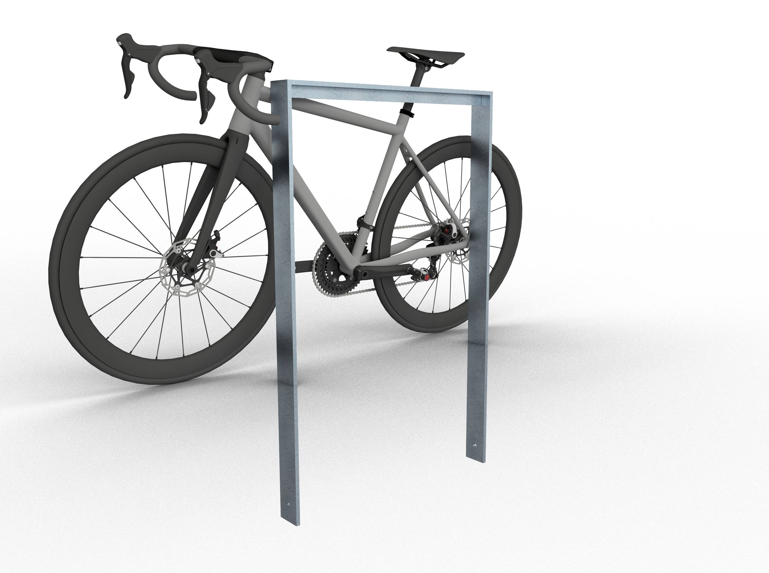 Schake 4152_075 Anlehnbügel aus Flachstahl 80 x 12 mm mit Unterzug Gesamtbreite: 750 mm feuerverzinkt