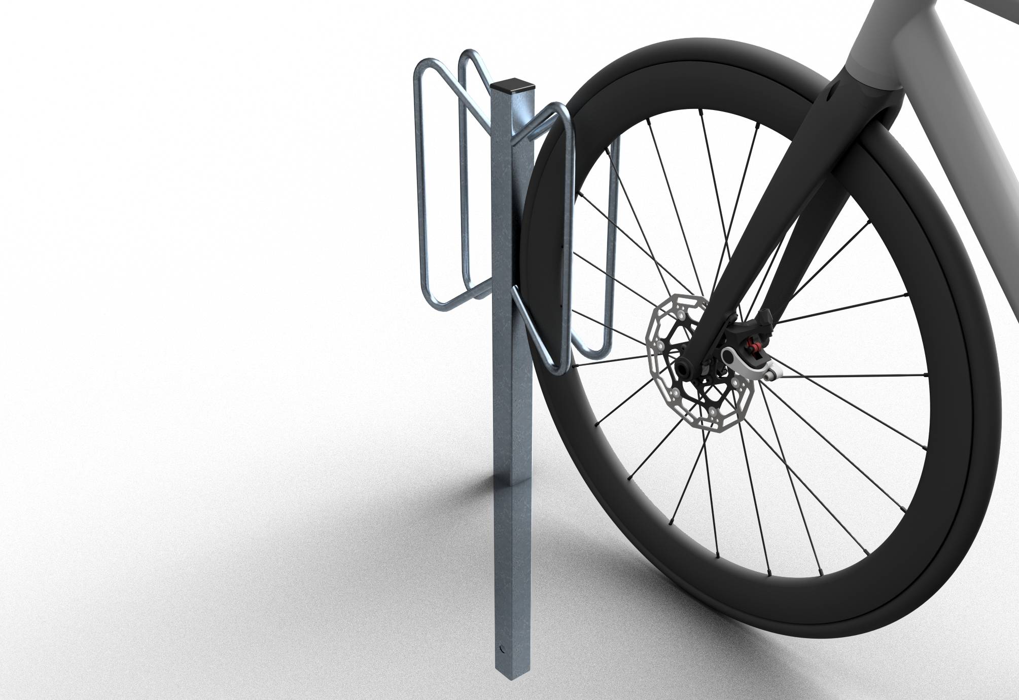 Schake 421_52 Fahrradständer Einzelparker Einzelparker zum Einbetonieren zweiseitige Einstellung