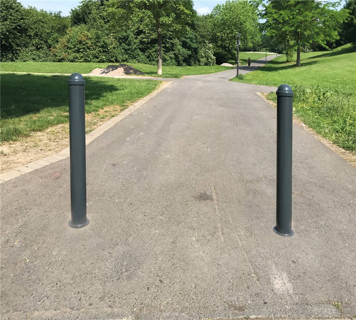 Schake 496ZB Stilpoller Stahlrohr Ø 102 mm herausnehmbar, mit Profilzylinder inkl. 3 Schlüssel nach DIN 3223, selbsteinrastende Verriegelung ohne Ö