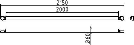 Schake 419_620 Verkehrsschutzgittersysteme Querrohr Rastermaß: 2130 mm<br><br>Länge: 2000 mm feuerverzinkt