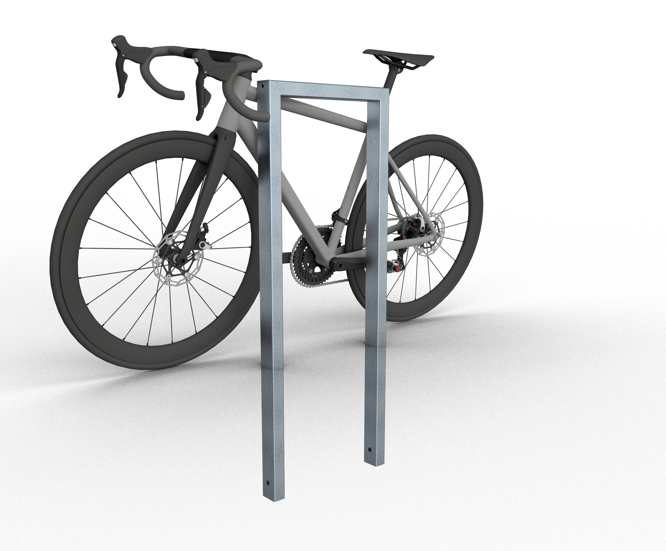 Schake 456_045 Anlehnbügel aus Stahlrohr 60 x 40 mm ohne Querholm Gesamtbreite: 450 mm feuerverzinkt