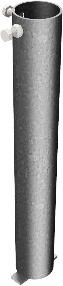 Schake 443_44 Bodenhülse mit zwei Verschraubungen für Ø 48 mm Rohrpfosten