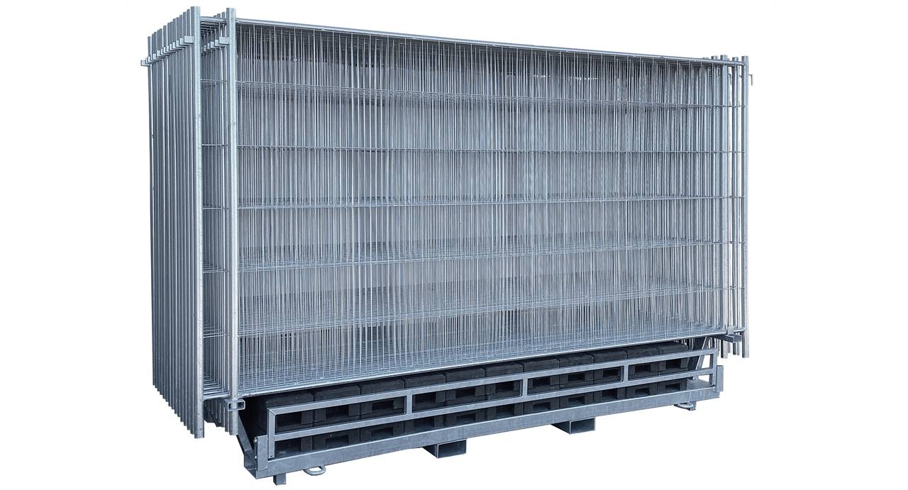 Schake 3B212T-SET1 SET mit 30 Bauzäunen und Zubehör auf Twinpallete Mobilzaun ,,Light