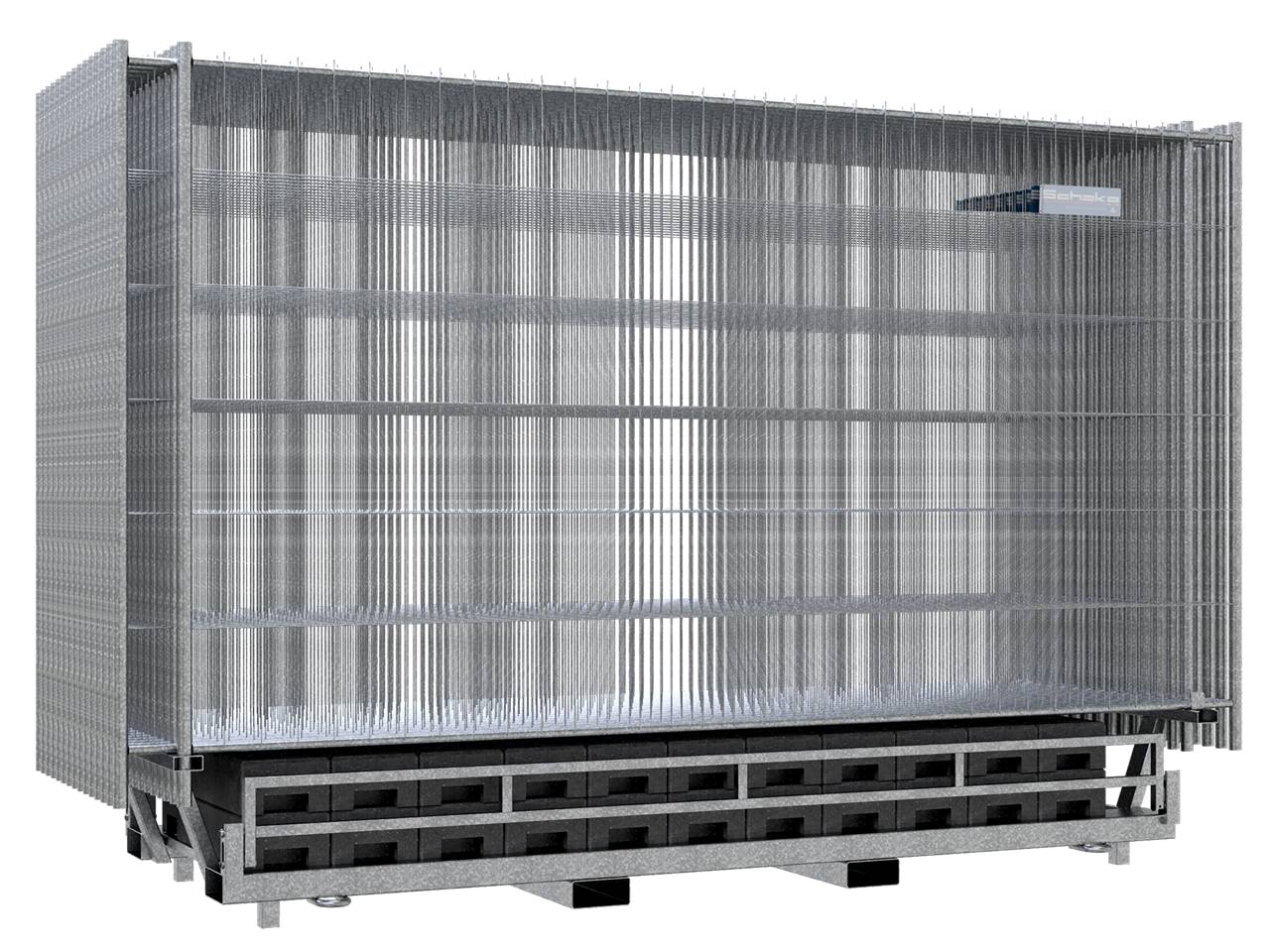 Schake 3B212T-SET2 SET mit 30 Bauzäunen und Zubehör auf Twinpallete Mobilzaun ,,Standard