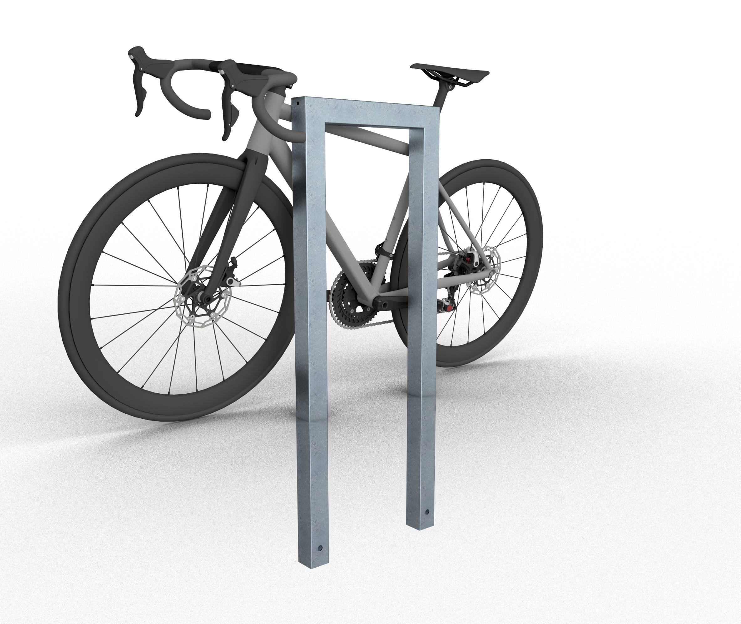 Schake 454_045 Anlehnbügel aus Stahlrohr Rechteckrohr 60 x 60 mm ohne Querholm Gesamtbreite: 450 mm feuerverzinkt