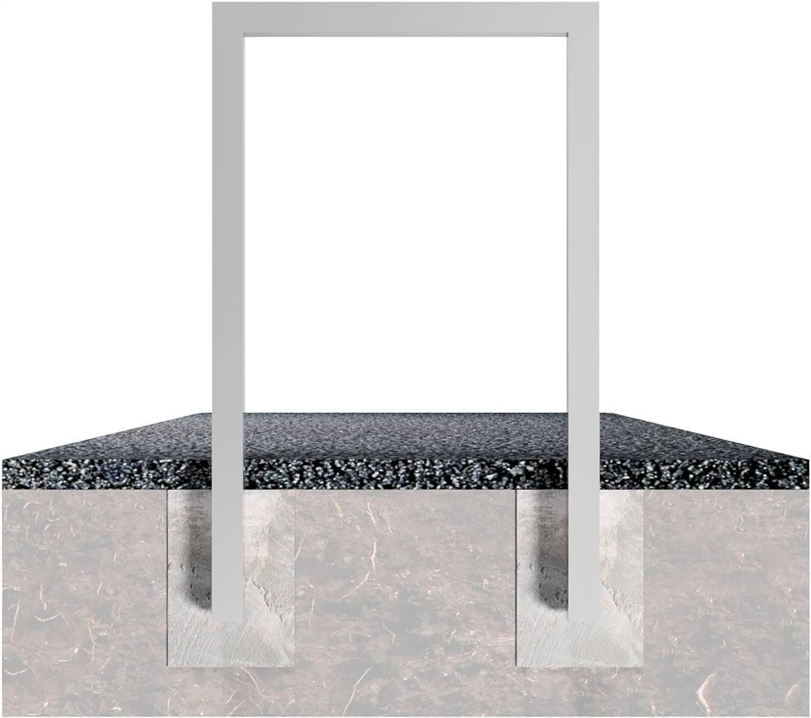 Schake 454_045 Anlehnbügel aus Stahlrohr Rechteckrohr 60 x 60 mm ohne Querholm Gesamtbreite: 450 mm feuerverzinkt