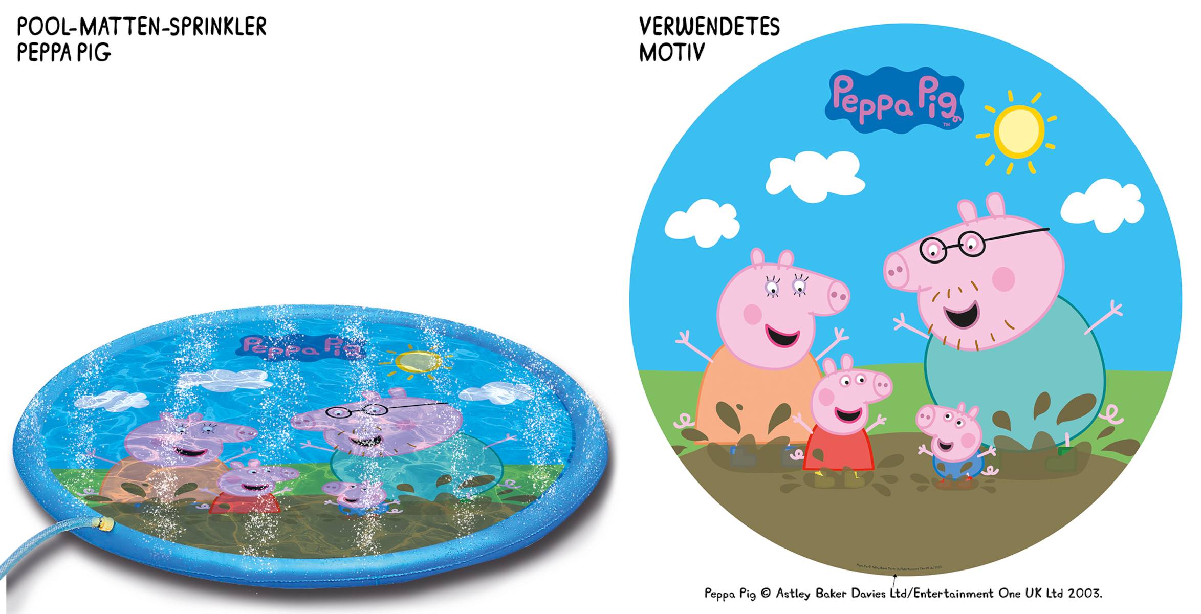 Happy People - Sprinklermatte - Peppa Wutz (Ø 150 cm) Wassersprenkler Kinder Badespaß