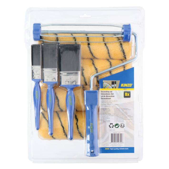 Maler Set 8-tlg. Farbroller Farbwalzen Pinsel