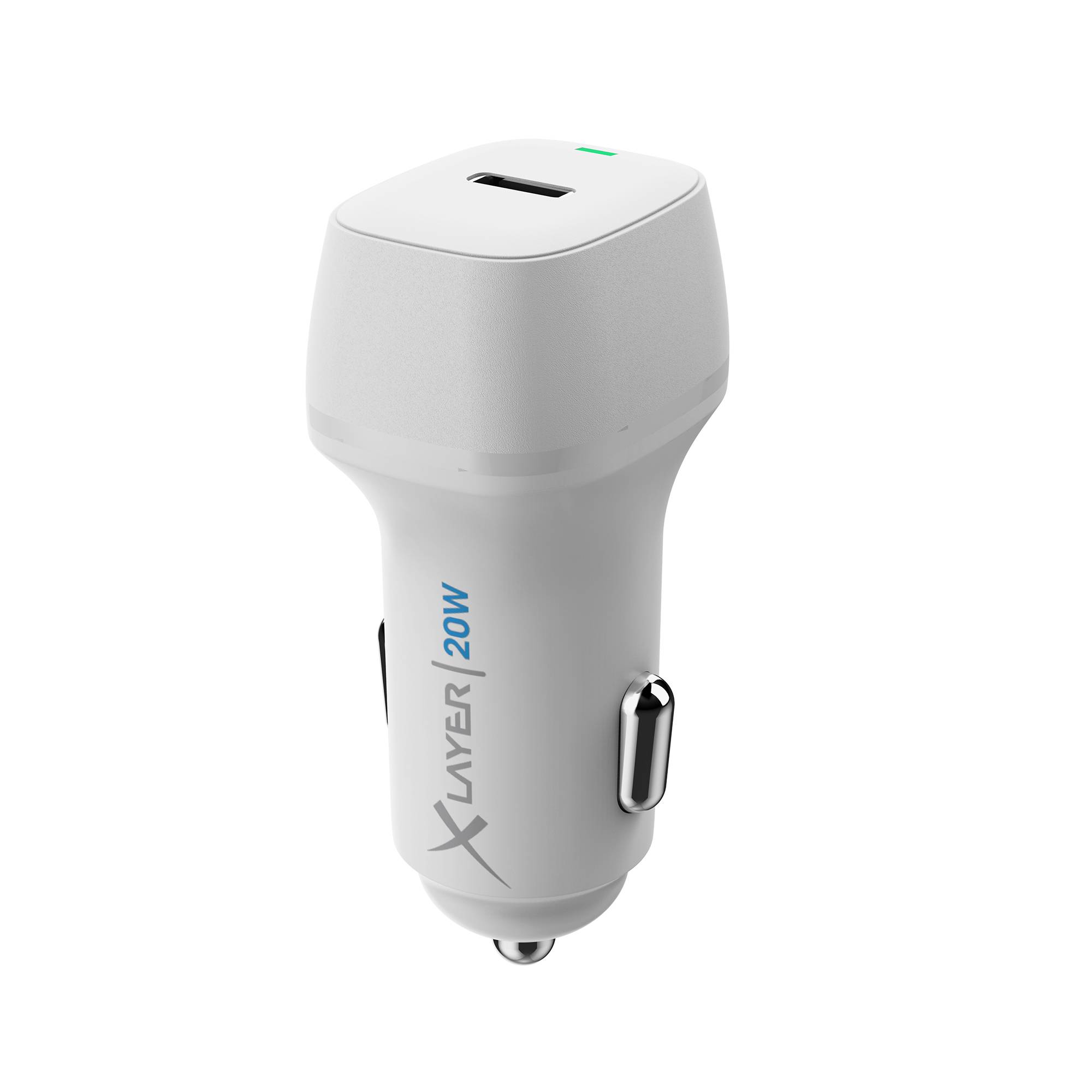 XLayer Kfz-Ladegerät Single mit USB Typ C PD 20W White
