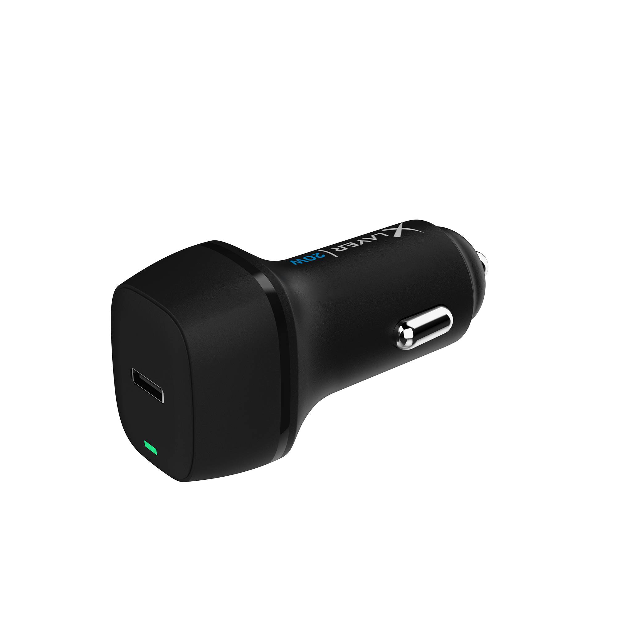 XLayer Kfz-Ladegerät Single mit USB Typ C PD 20W Black