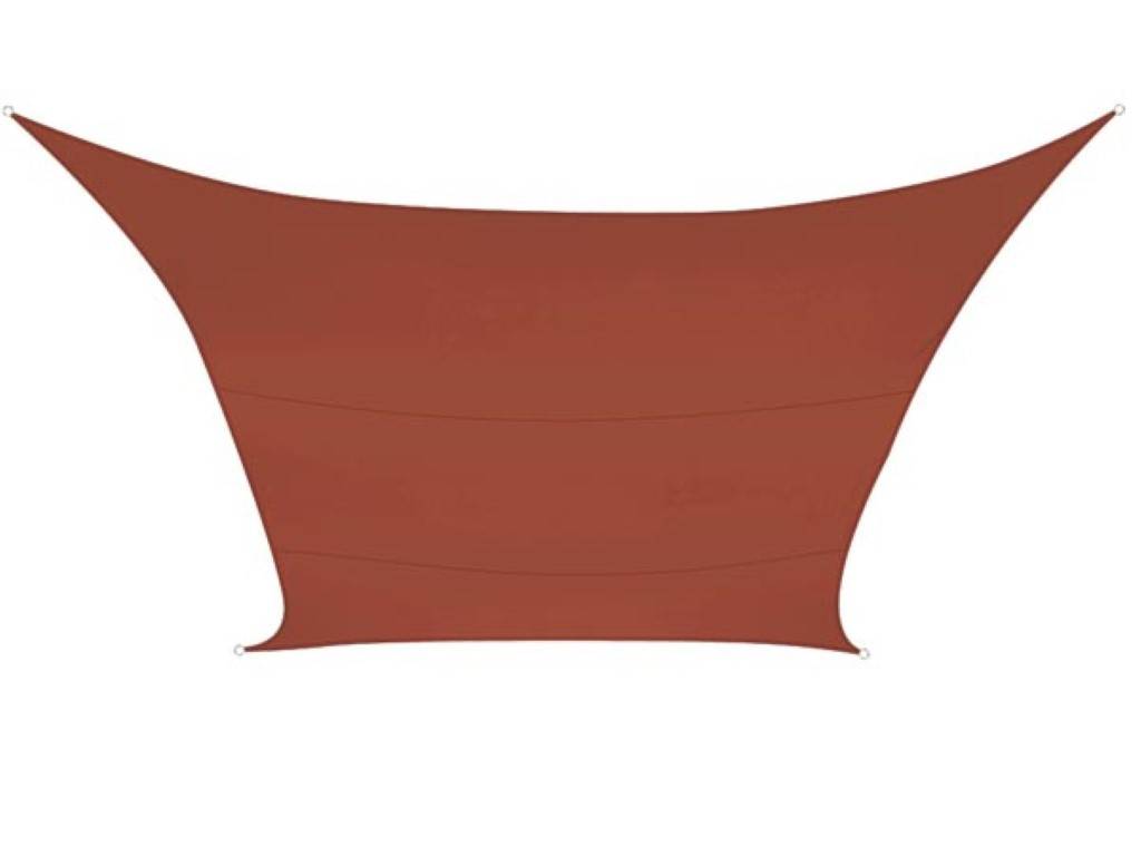 Perel Sonnensegel, wasserabweisend, 2 x 3 m, 160 g/m², Polyester, Rechteck, Terracotta