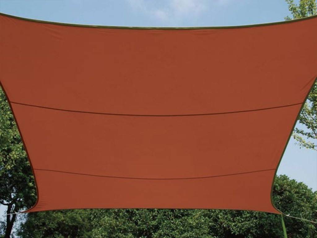 Perel Sonnensegel, wasserabweisend, 2 x 3 m, 160 g/m², Polyester, Rechteck, Terracotta