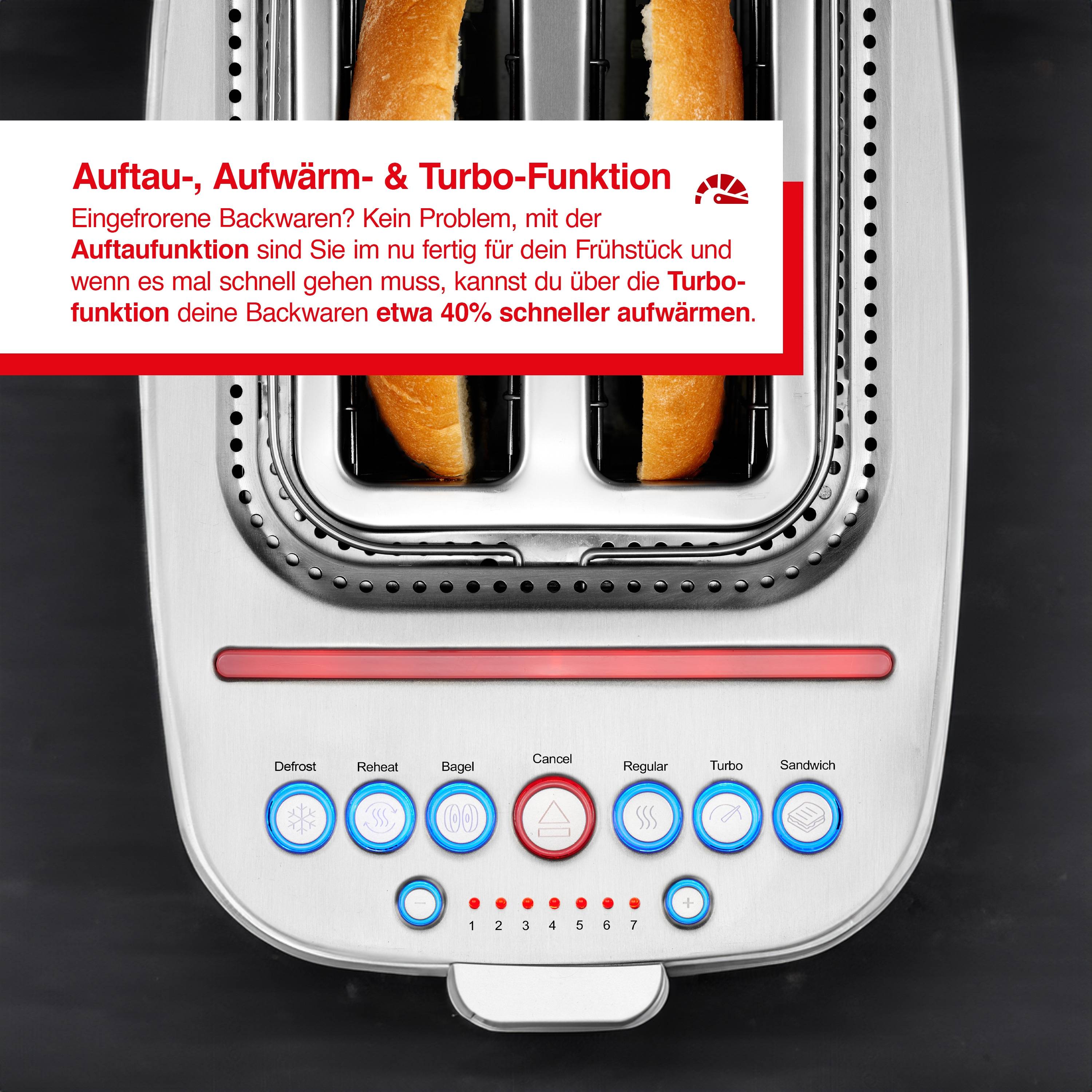 Solis Zwei-Schlitz Toaster & Sandwichmaker, 7 Stufen, Auftau-, Aufwärmen