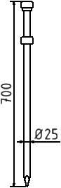 Schake 322507 Erdnagel Typ 2 ( mit unterem Kranz ) Ø25 mm Länge: 900 mm length: 700 mm