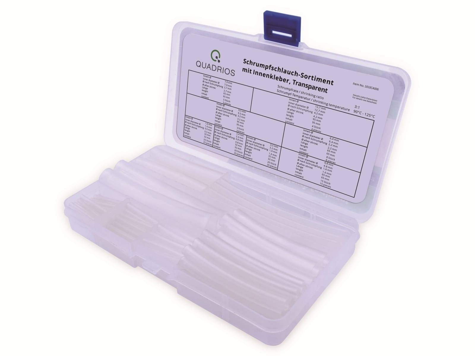 QUADRIOS Schrumpfschlauch-Set 1810CA006, 3:1, Transparent, PE, mit Innenkleber