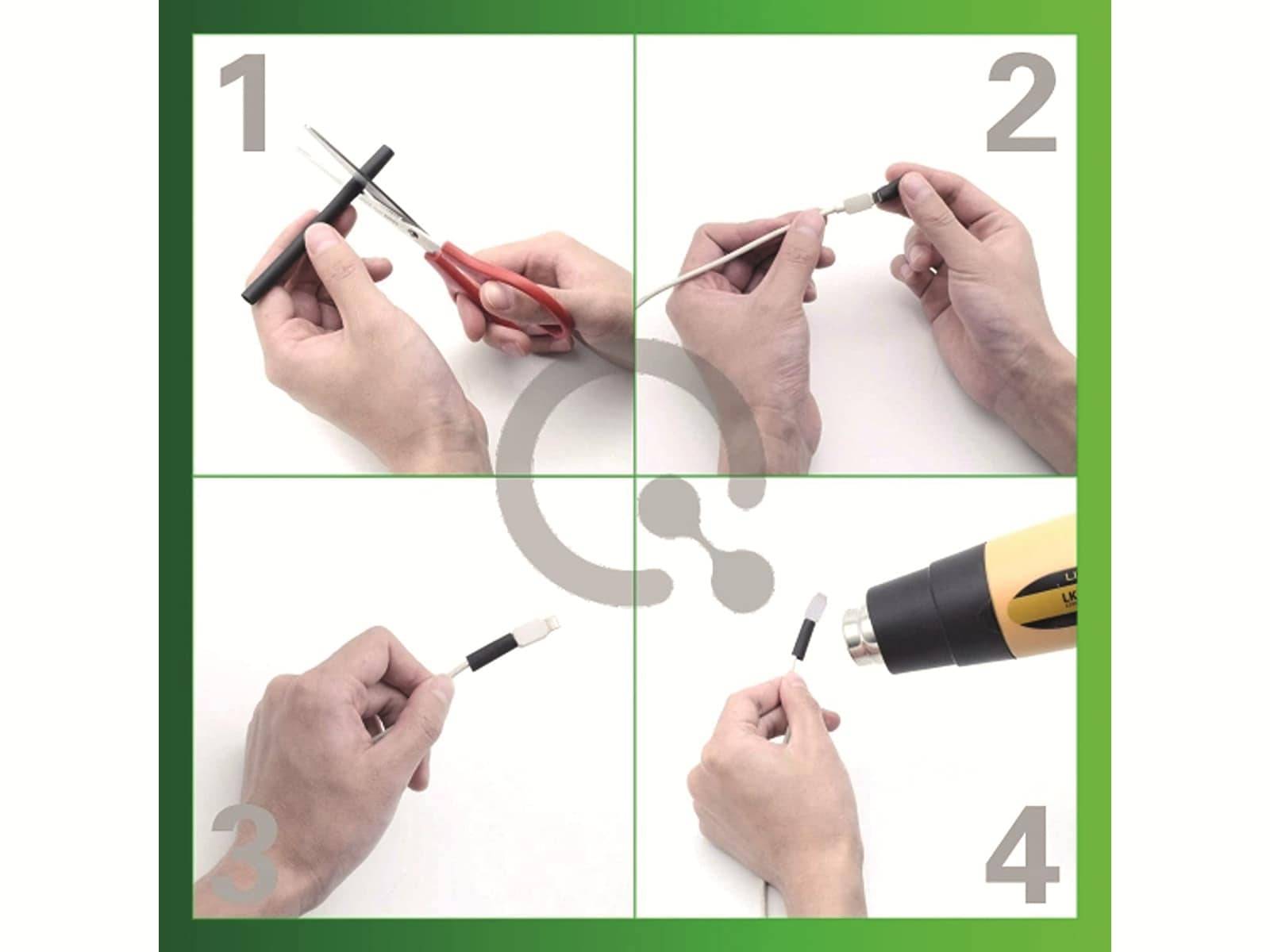 QUADRIOS Schrumpfschlauch-Set 1810CA006, 3:1, Transparent, PE, mit Innenkleber