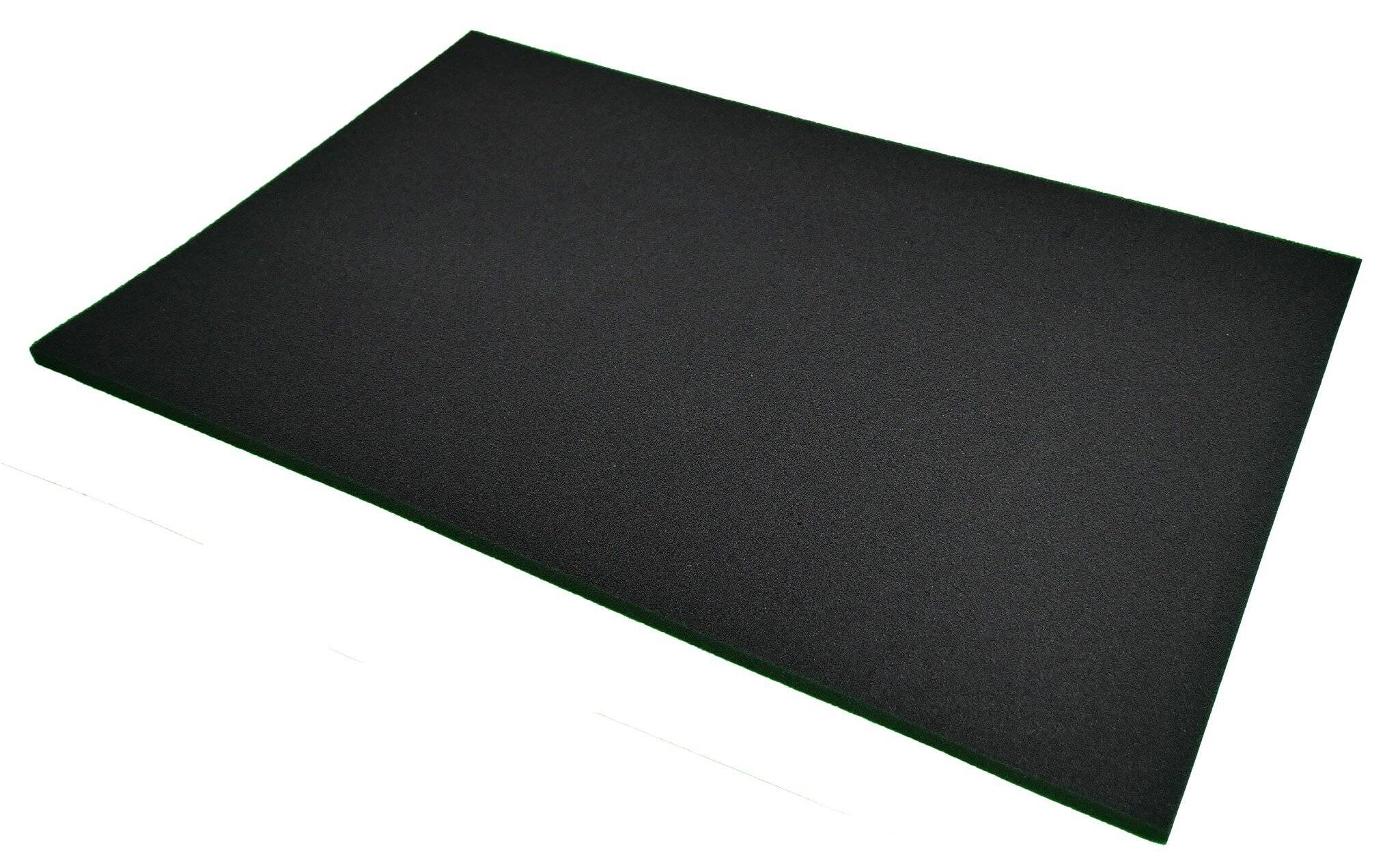 PU Schaumstoff, weich, schwarz, glatt, 553x353x10 mm