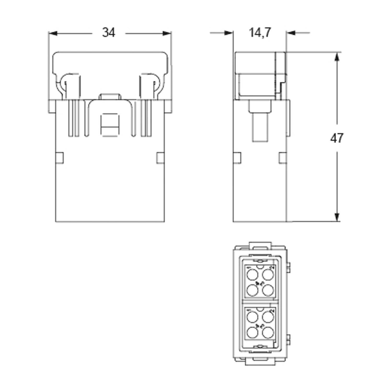 CX 08 D5M ILME Stifteinsatz, MIXO, 1ME, 8P+GND, Crimpanschluss, 10A, 50V, Megabit - 1 Stück