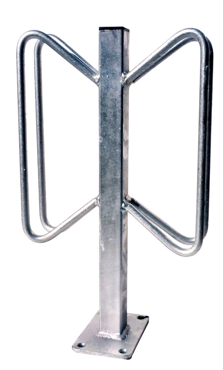 Schake 421_54 Fahrradständer Einzelparker Einzelparker zum Aufdübeln<br><br>Dübelplatte 100 x 150 mm, 4 Bohrungen Ø 10 mm zweiseitige Einstellung