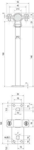 DEHN HVI-L+ Ex W160 holder LH ZS 18EXW160 BPV2A