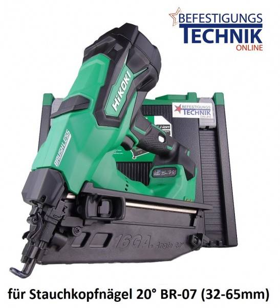 HiKOKI Akku Nagler Stiftnagler Stauchkopfnagler NT1865DA Basic HSC 32-65mm für 20° Stauchkopfnägel