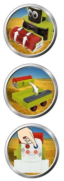 CLAAS KIDS LEXION 780 Mähdrescher + Schneidewerkanhänger, 27 cm, dreht sich, T