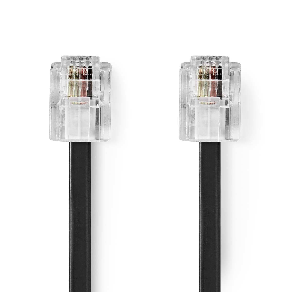 Nedis Telefonkabel| RJ11 Stecker|| 2.00 m| Kabeldesign Flach| - Kabel - Telefon