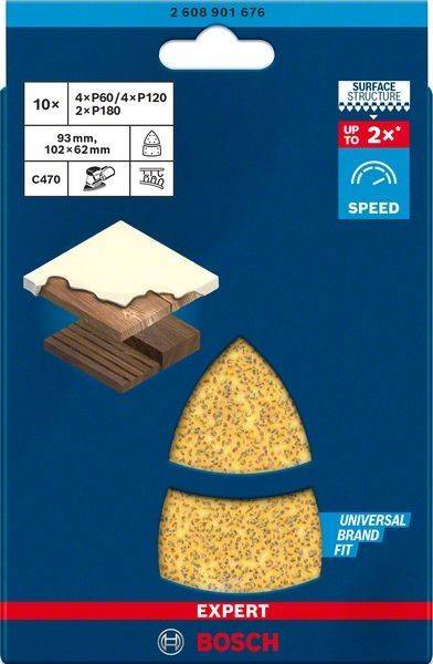 Universelle Markenpassung' Multitool-Schneidklingen der Bezeichnung C470, 93x102x62mm zum Holzschneiden und Schleifen. Erhöht die Geschwindigkeit um bis zu das 2-fache.