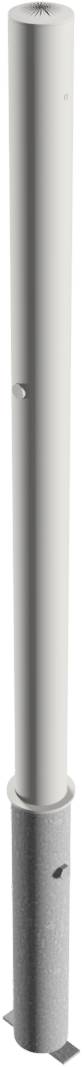 Schake 4062Z Edelstahlpfosten Ø 60 mm herausnehmbar, selbsteinrastende Verriegelung<br><br>mit feuerverzinkter Bodenhülse Typ 460.40 mit Profilzyli