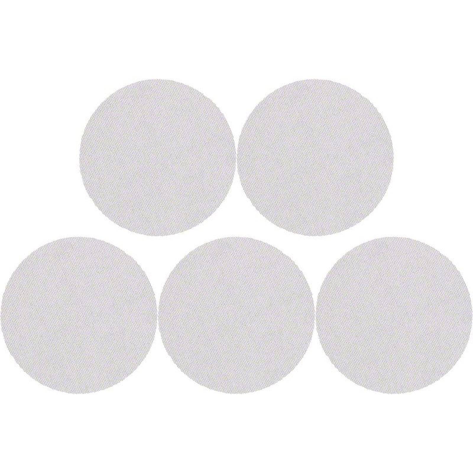 Fünf graue Kreise, die in einem umgedrehten Dreiecksmuster gegen einen weißen Hintergrund angeordnet sind.