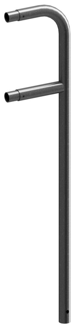 Schake 448_80 Schutzgeländer Stahlrohr Ø 48 mm Standpfosten<br><br>zum Einbetonieren Endpfosten feuerverzinkt