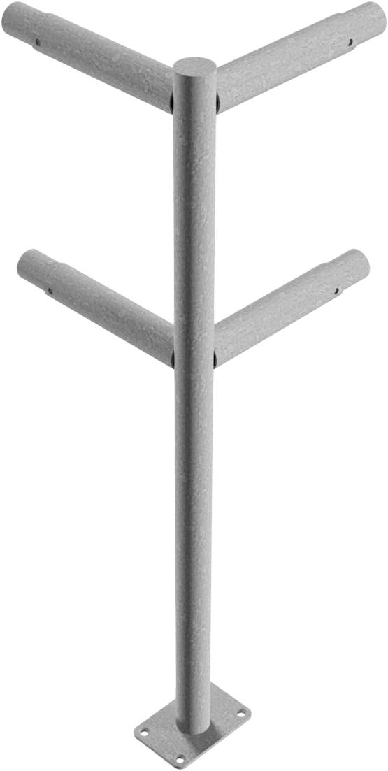 Schake 448_815P Schutzgeländer Stahlrohr Ø 48 mm Standpfosten<br><br>für Dübelbefestigung Eckpfosten feuerverzinkt