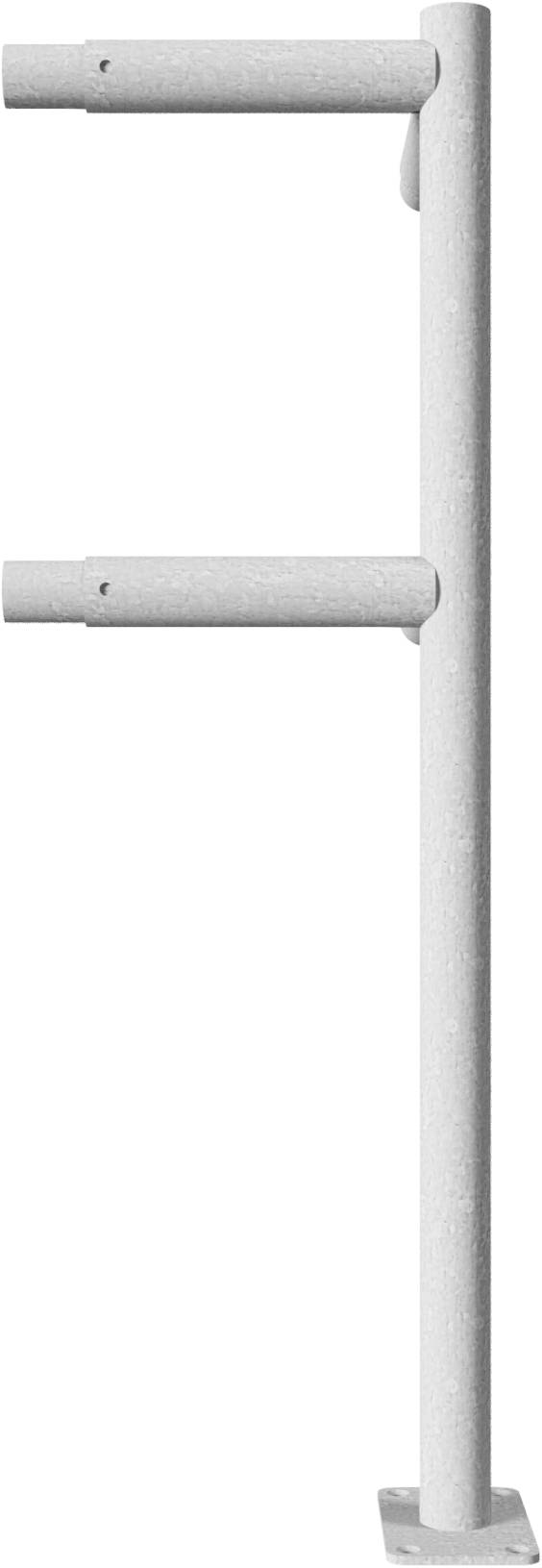 Schake 448_815P Schutzgeländer Stahlrohr Ø 48 mm Standpfosten<br><br>für Dübelbefestigung Eckpfosten feuerverzinkt