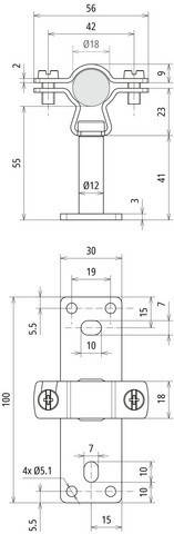 DEHN HVI-L+ Ex W55 holder LH ZS 18 EX W55BPV2A