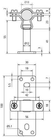 DEHN HVI-L+ Ex W55 holder LH ZS 18 EX W55BPV2A