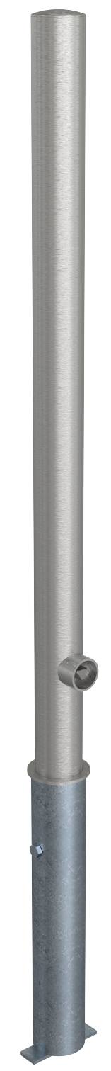 Schake 4062F Edelstahlpfosten Ø 60 mm herausnehmbar, selbsteinrastende Verriegelung<br><br>mit feuerverzinkter Bodenhülse Typ 460.40<br><br>ca. 40