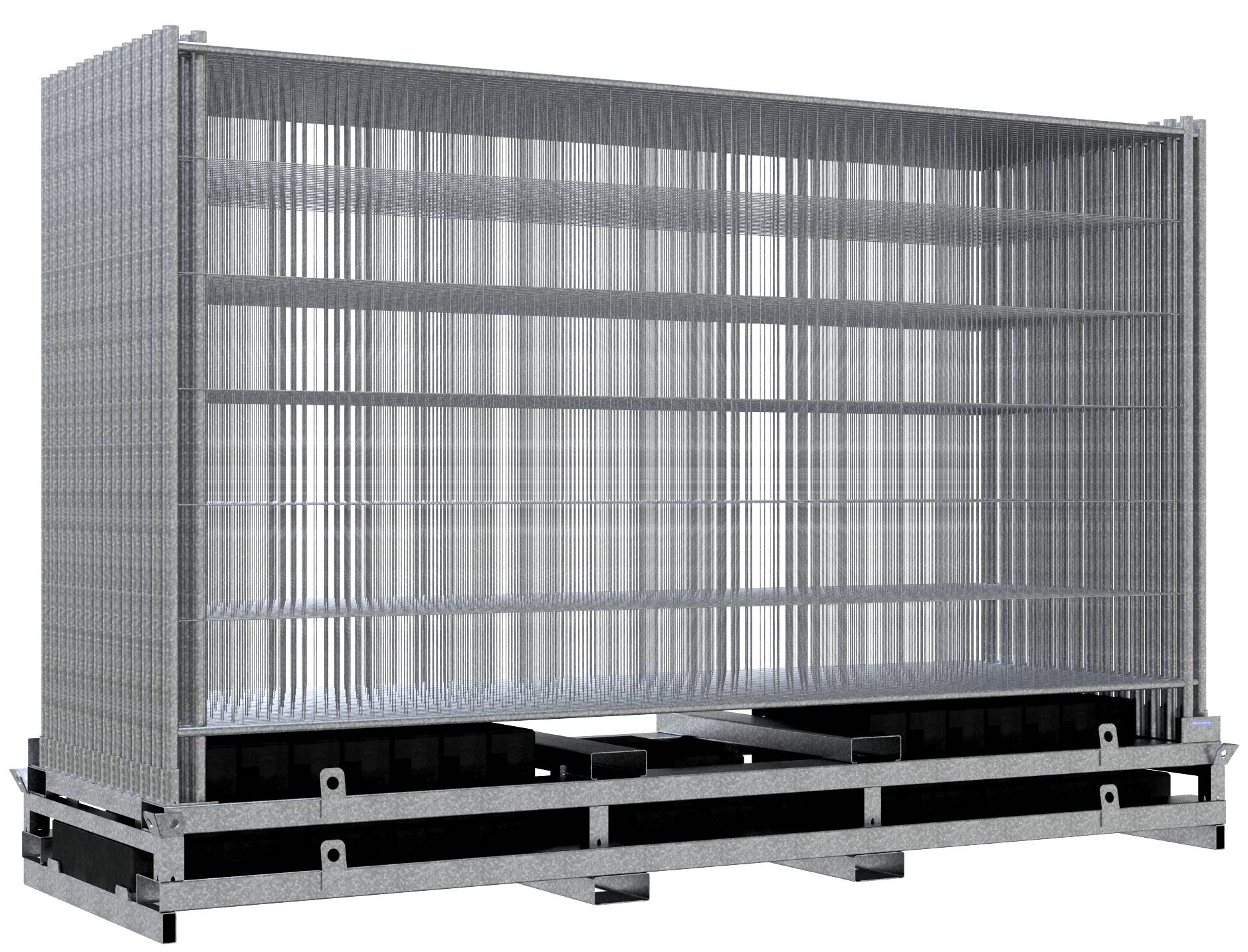 Schake 3B211-SET2 SET mit 29 Bauzäunen und Zubehör auf Lager- und Transporttraverse Mobilzaun „Standard”