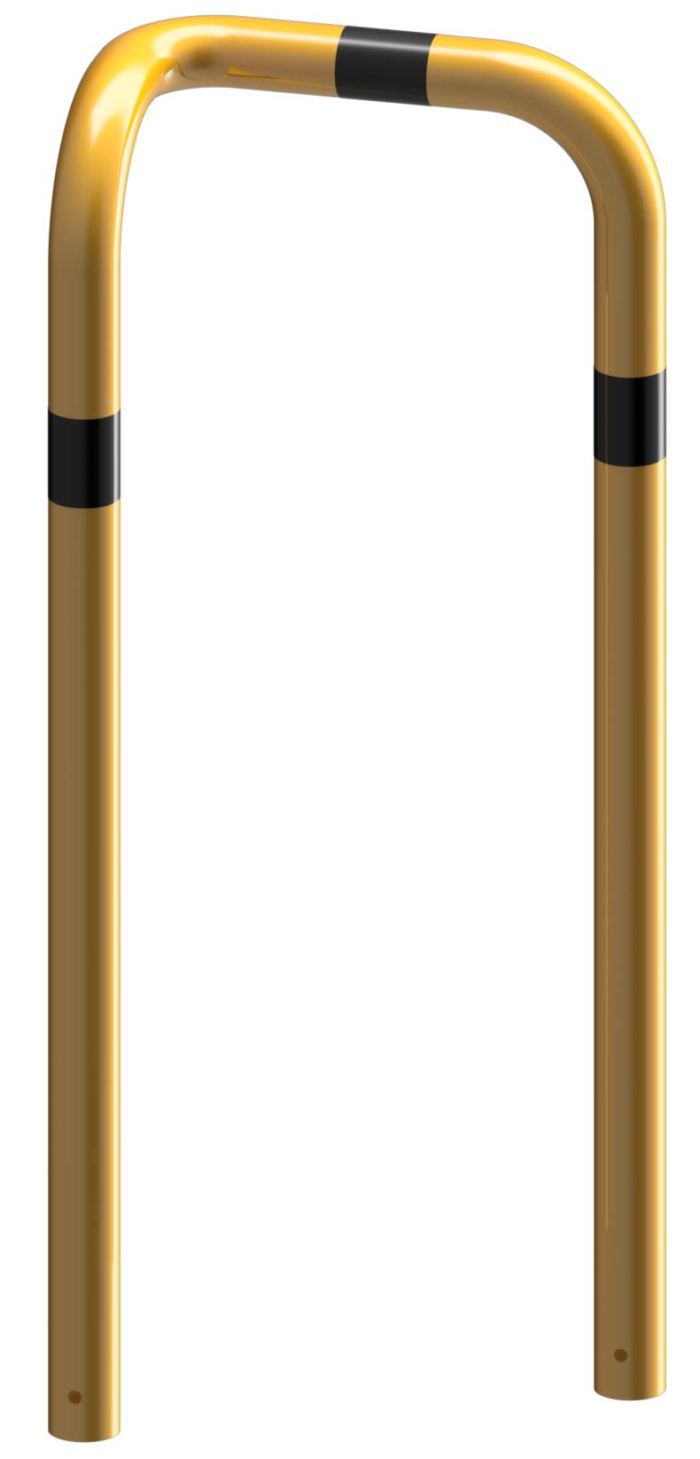 Schake 477_79BG Rammschutzbügel 90° einseitige vertiefte Ausführung Stahlrohr Ø 76 mm gelb / schwarz einseitig, links Hö