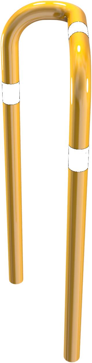 Schake 477_79BG Rammschutzbügel 90° einseitige vertiefte Ausführung Stahlrohr Ø 76 mm gelb / schwarz einseitig, links Hö