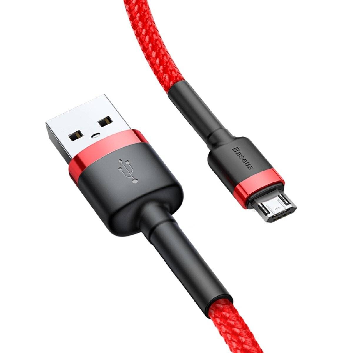 Baseus Cafule Cable strapazierfähiges Nylonkabel USB / Micro-USB 1.5A 2M rot (CAMKLF-C09)