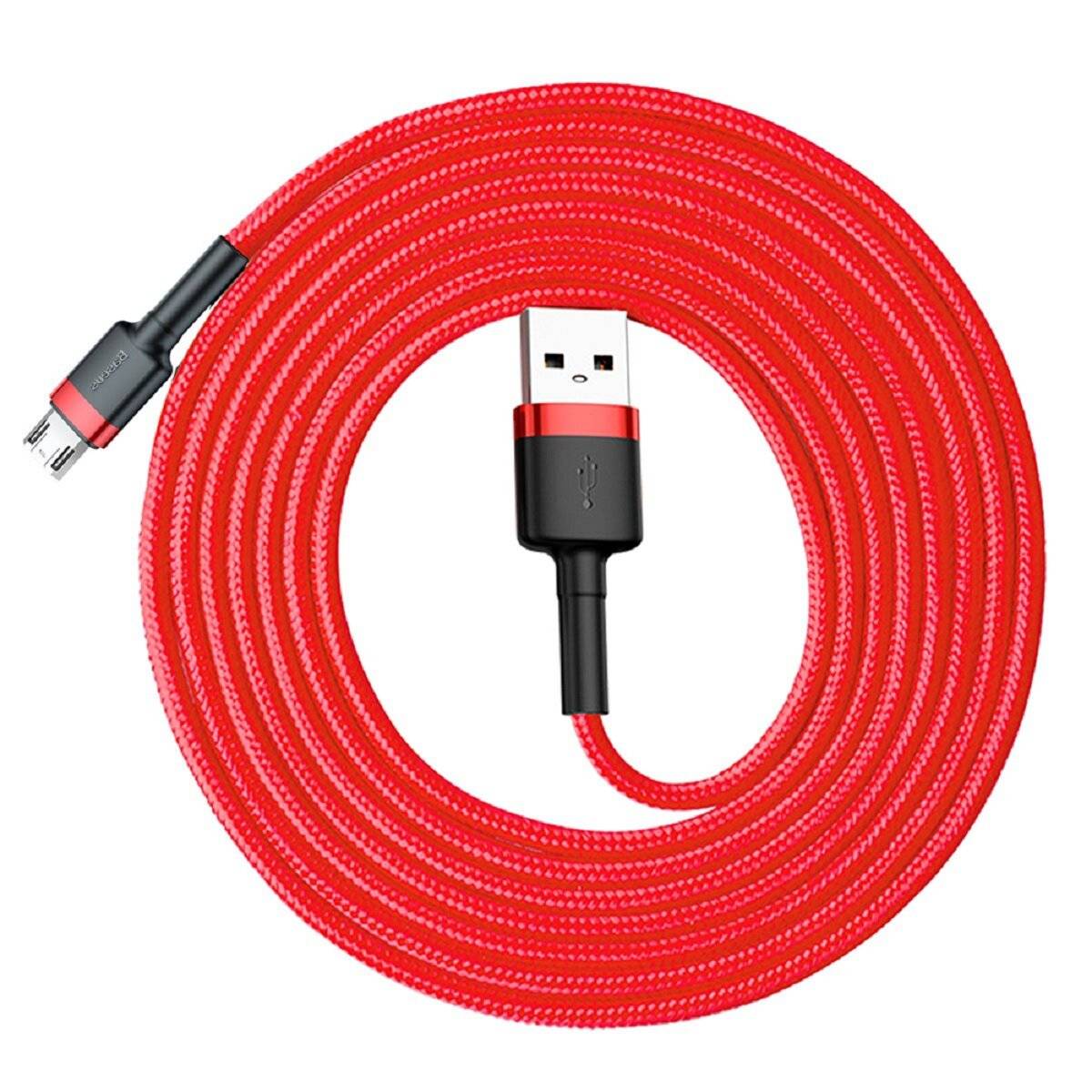 Baseus Cafule Cable strapazierfähiges Nylonkabel USB / Micro-USB 1.5A 2M rot (CAMKLF-C09)