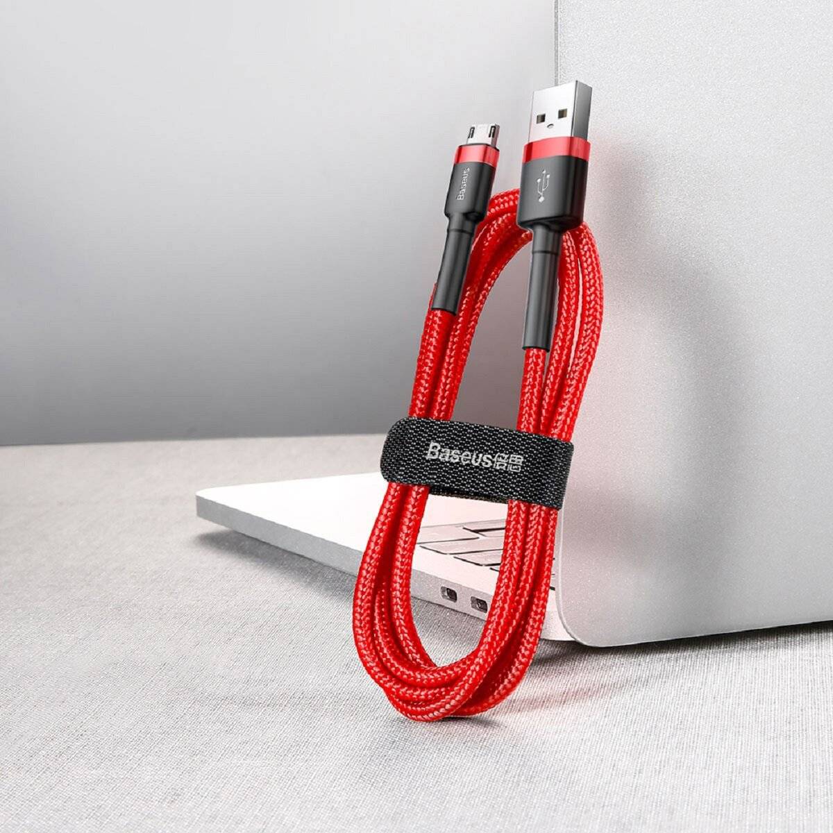 Baseus Cafule Cable strapazierfähiges Nylonkabel USB / Micro-USB 1.5A 2M rot (CAMKLF-C09)