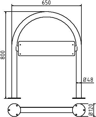 Schake 449_66PSE Rundbügel für Parkplatzbeschilderung für Dübelbefestigung