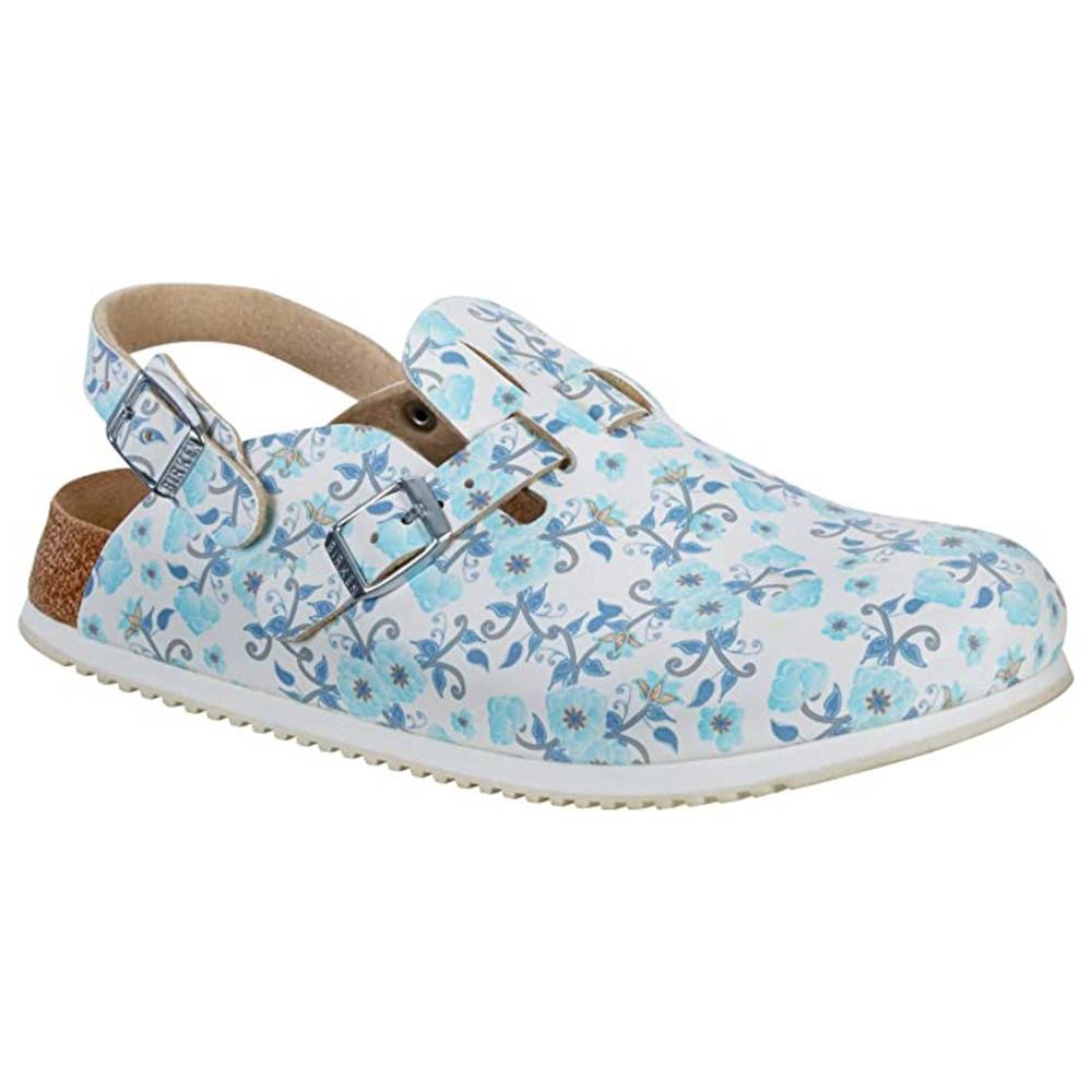 Birkenstock Clog Kay Superlauf, Birko-Flor, Blooming Roses Black, schmal, Gr. 37