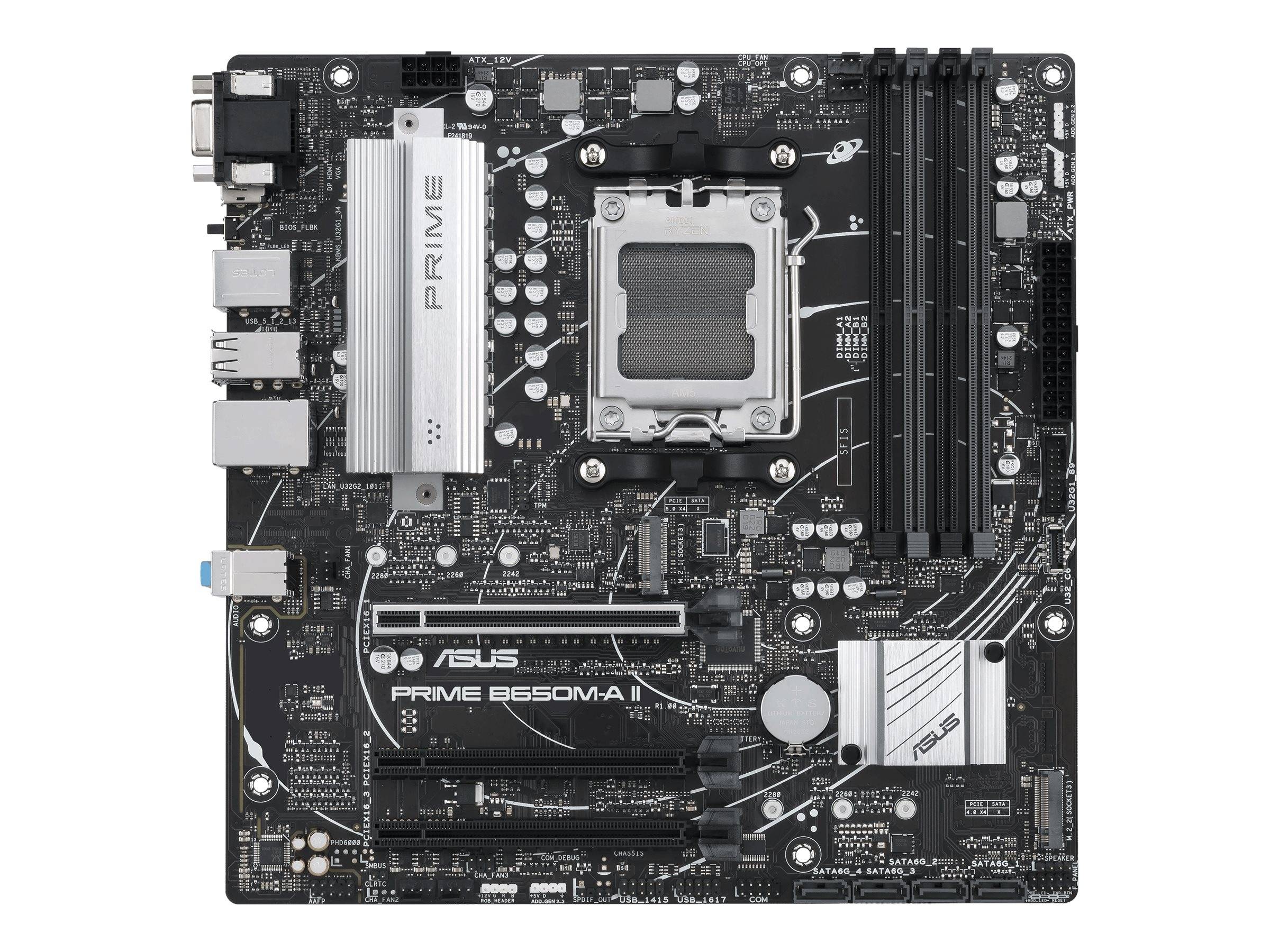 ASUS PRIME B650M-A II-CSM - Motherboard - micro ATX - Socket AM5 - AMD B650 Chipsatz - USB 3.2 Gen 1, USB 3.2 Gen 2, USB