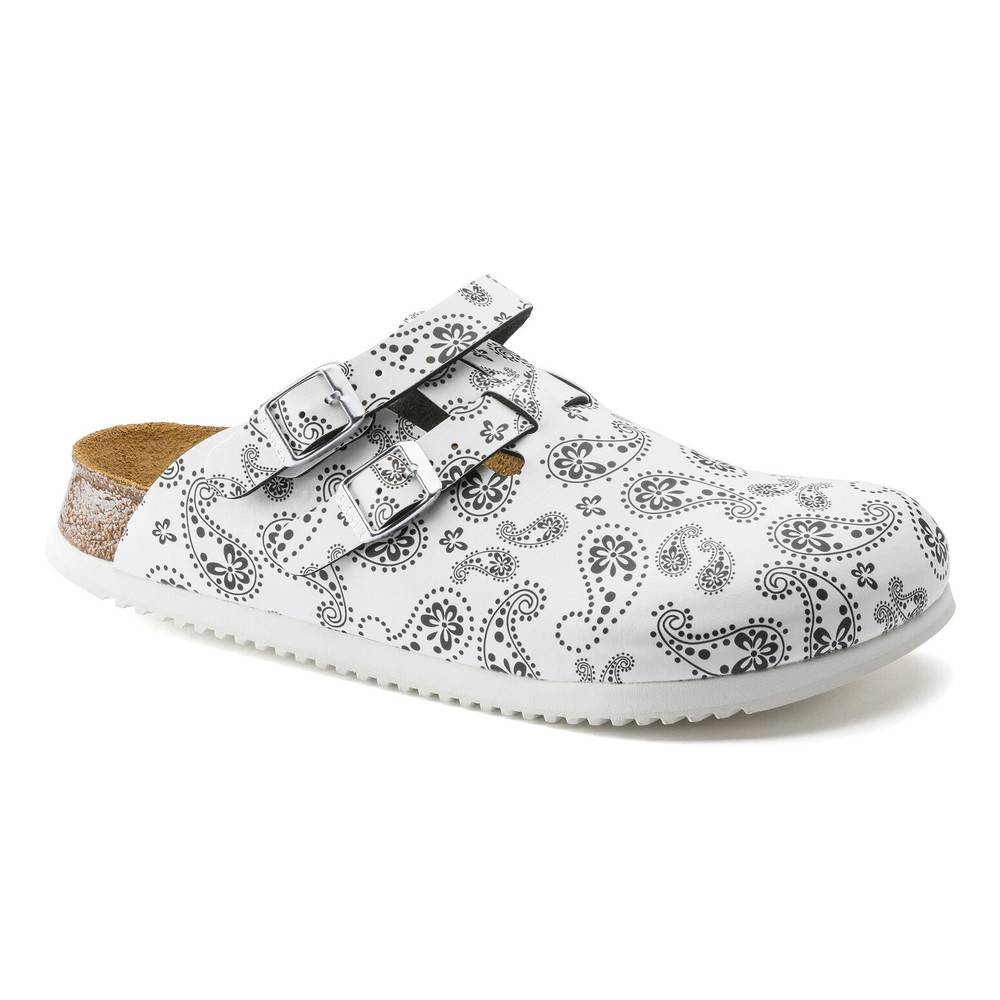 Birkenstock Clog Kay Superlauf, Birko-Flor, Paisley Black/White, schmal, Gr. 39