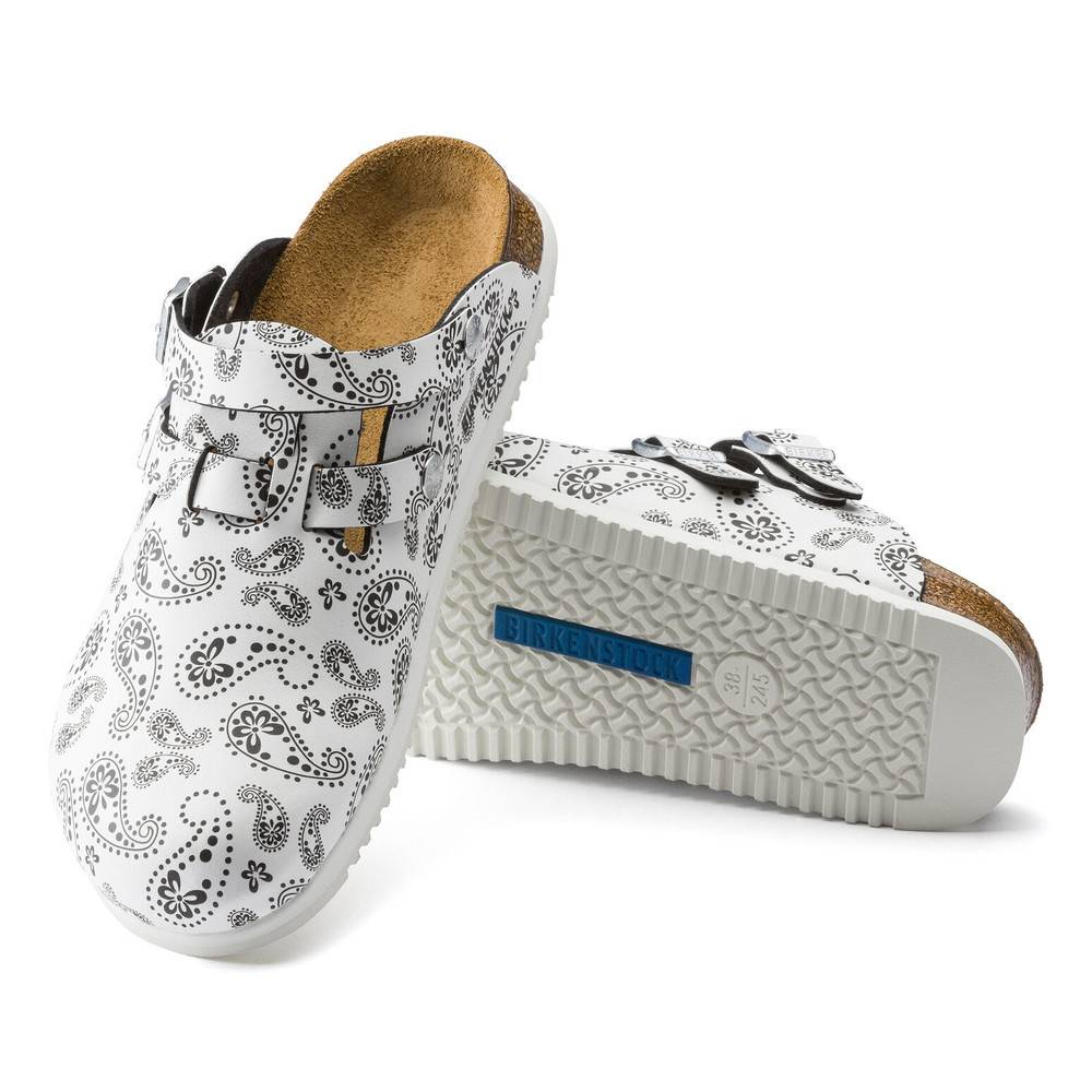 Birkenstock Clog Kay Superlauf, Birko-Flor, Paisley Black/White, schmal, Gr. 37