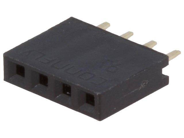 Buchsenleiste, 1x 4-polig, RM 2,54, H 8,4, gerade