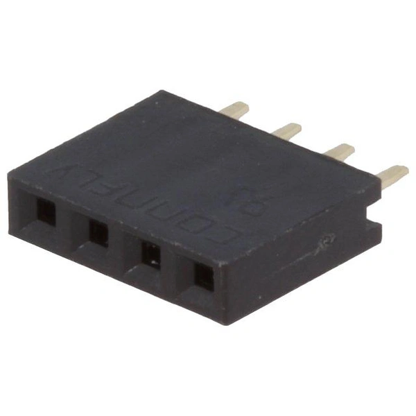 Buchsenleiste, 1x 4-polig, RM 2,54, H 8,4, gerade Buchsenleiste, 1x 4-polig, RM 2,54, H 8,4, gerade